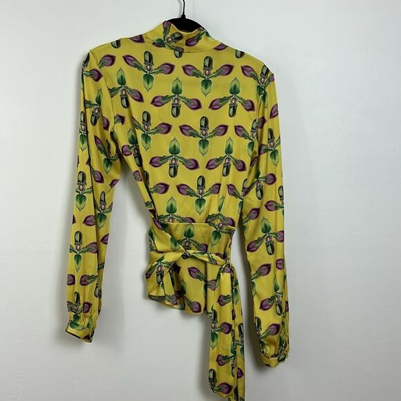 PatBO Yellow Floral Wrap Blouse - Picture 4 of 7